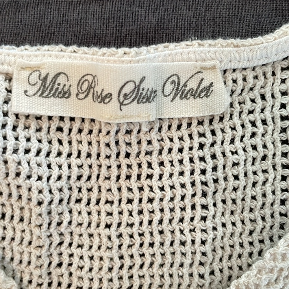 Miss Rose Sister Violet Vest top whimsical cropped 3 4 5 girl cream fairy girl - Picture 2 of 5